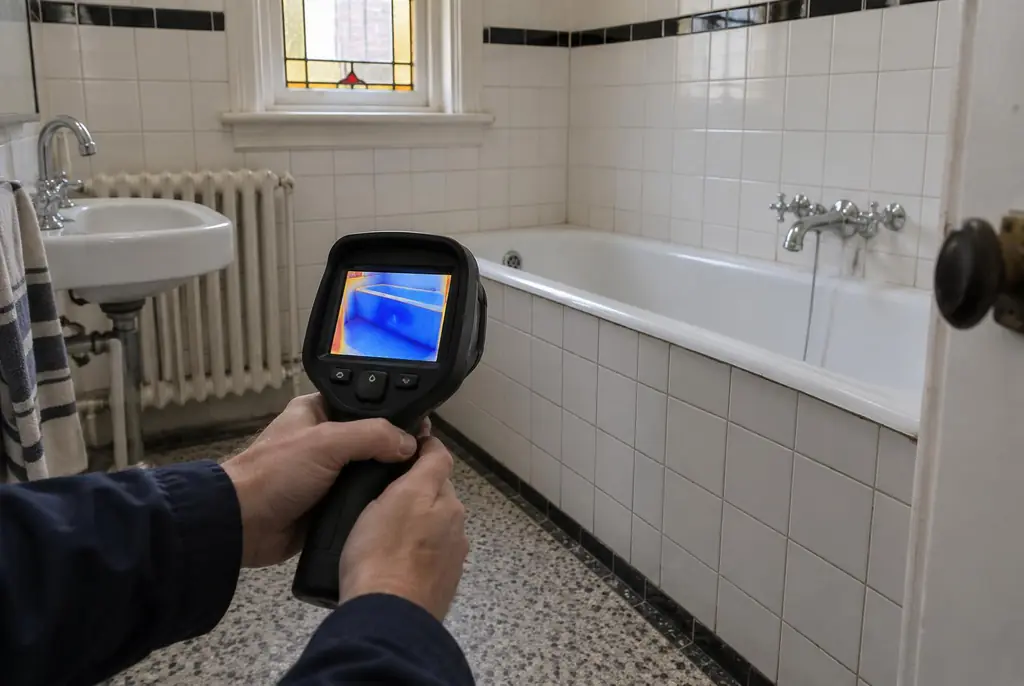 Lekdetectie Katwijk – onderzoek in een badkamer van een oudere woning